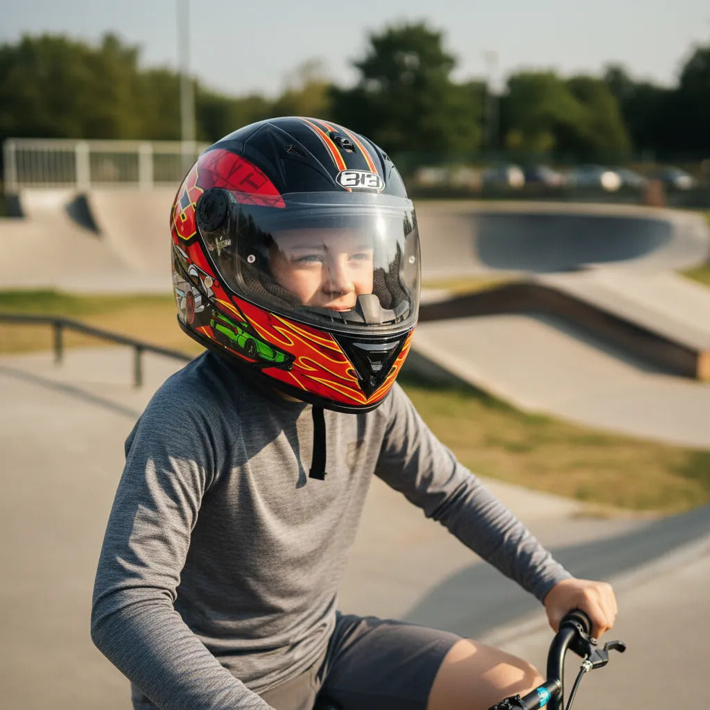 Casco Integral Para Niños Cerrado Kart Bicicleta Deportes