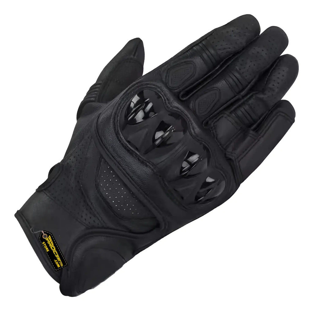 Guantes Cuero Deportivos Caña Media Para Motociclistas