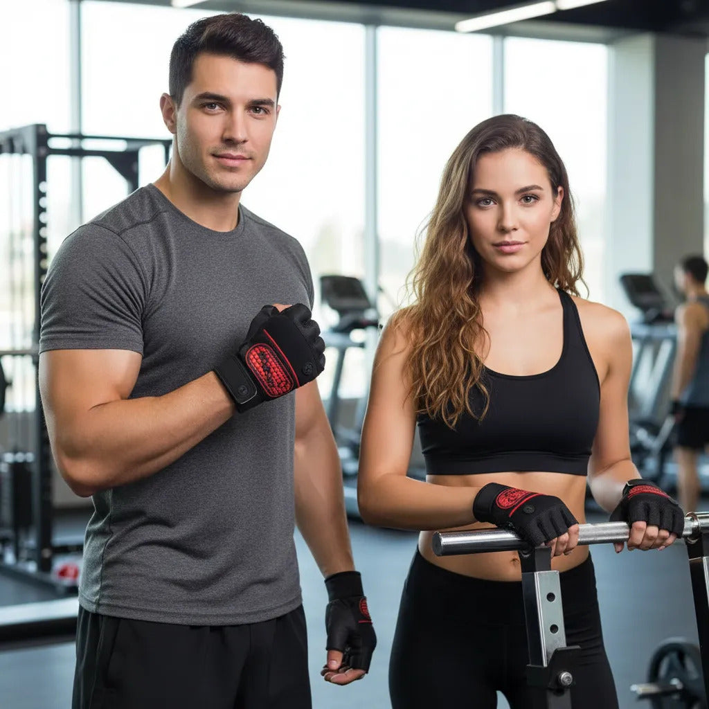 Guantes Corto Medio Dedo Gym Unisex Deportes Moto Ciclismo