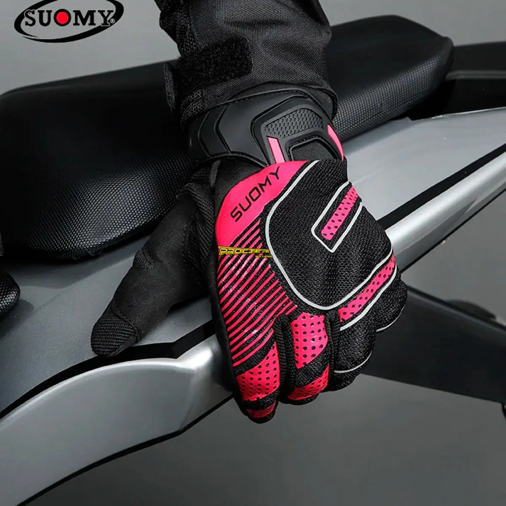 Guantes Para  Moto Tactiles Con Protección Reflectivo Suomy