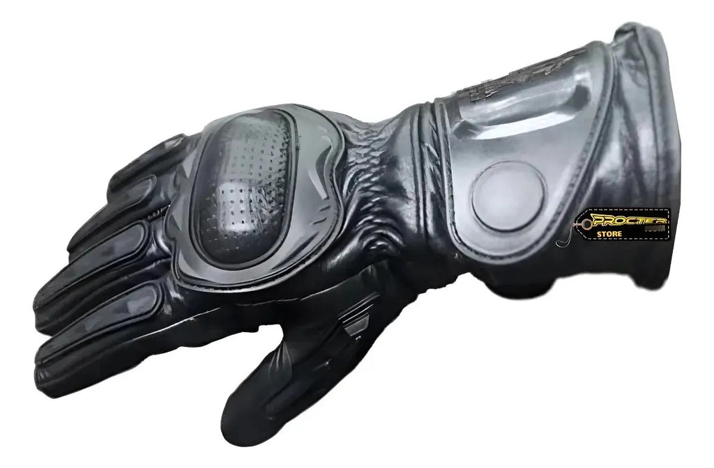 Guantes 100% Cuero Para Moto Caña Larga Con Protecciones
