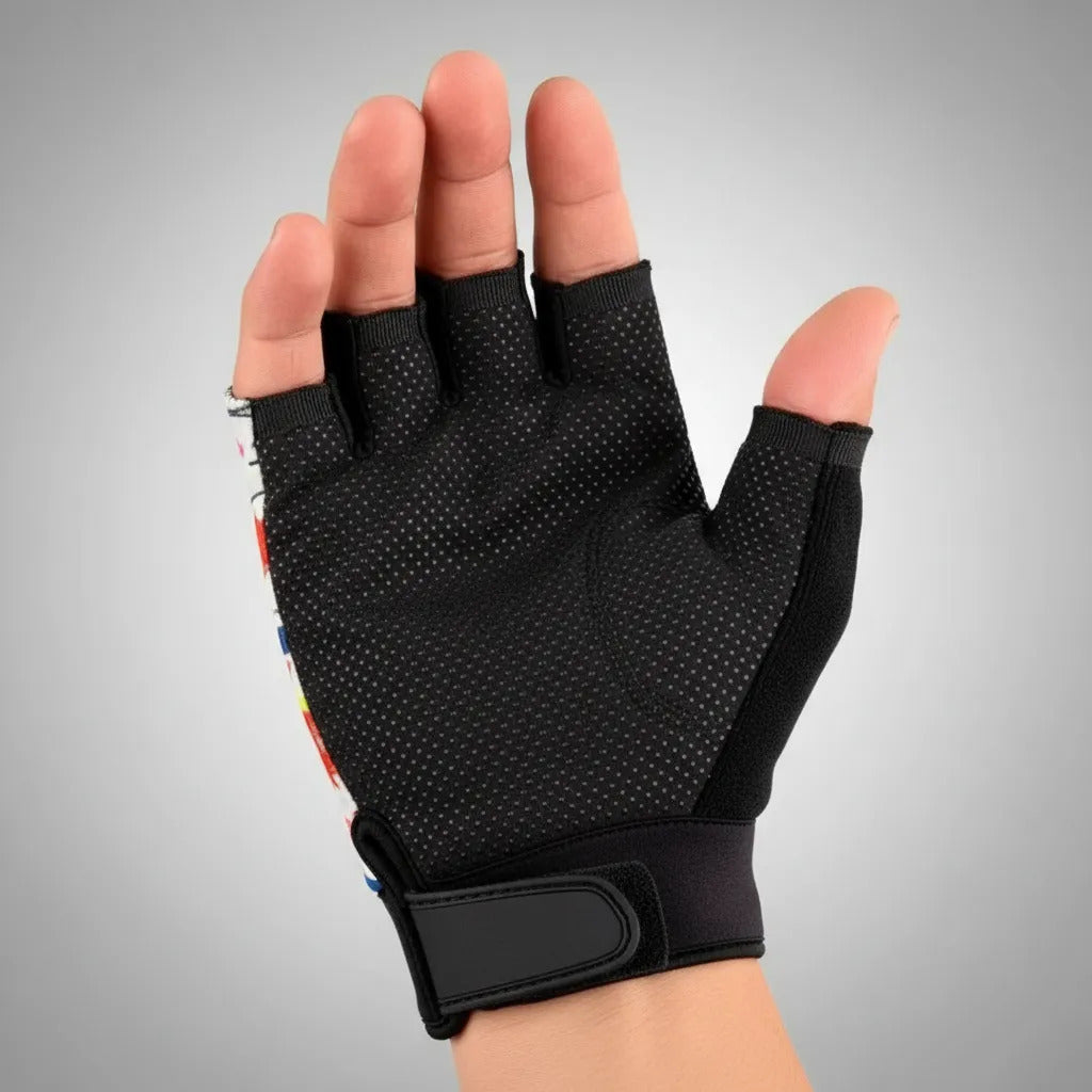 Guantes Cortos Medio Dedo Palma Antideslizante Ciclismo