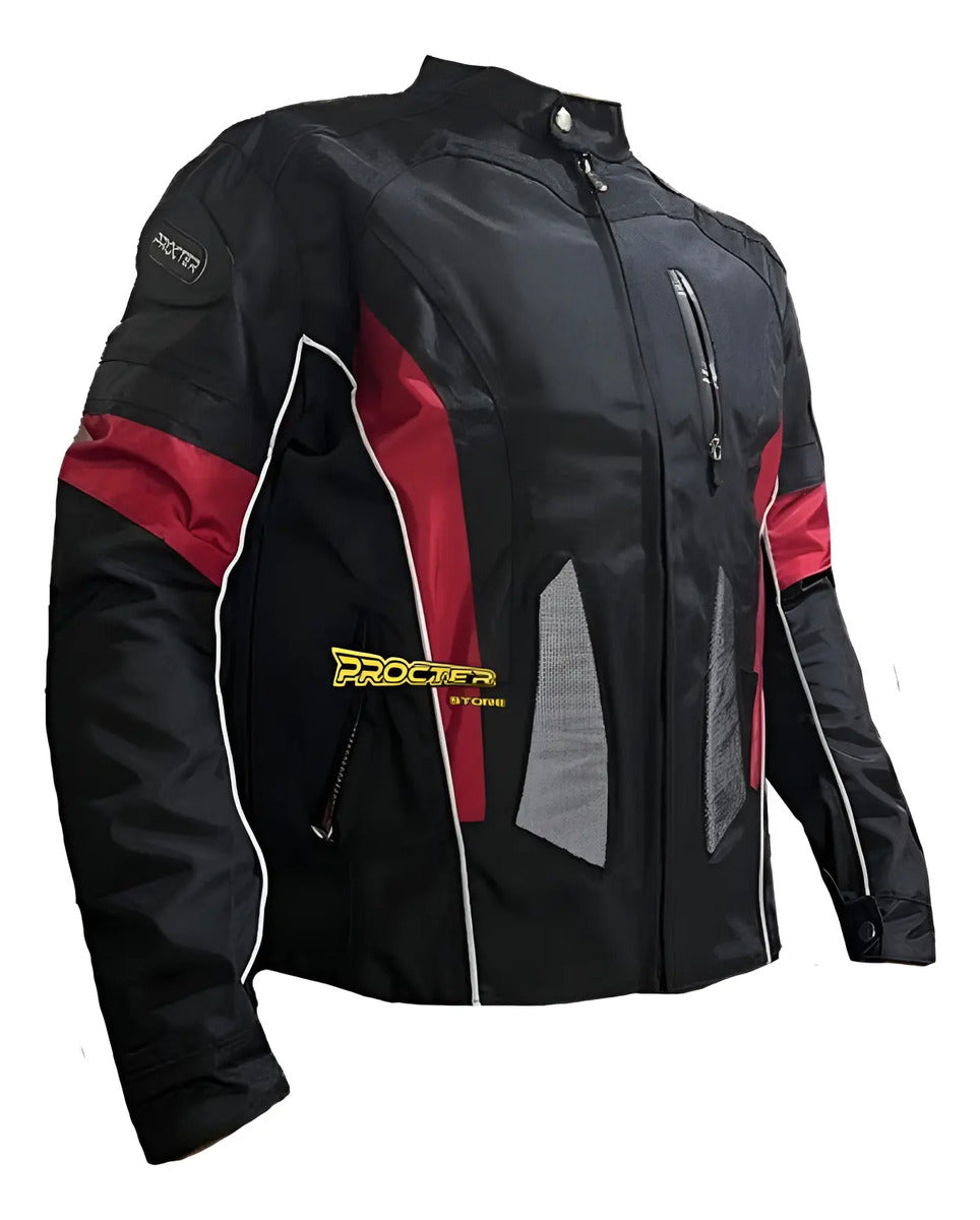 Chaqueta Protecciones Y Reflectiva Lona Cuerotex Moto Envío