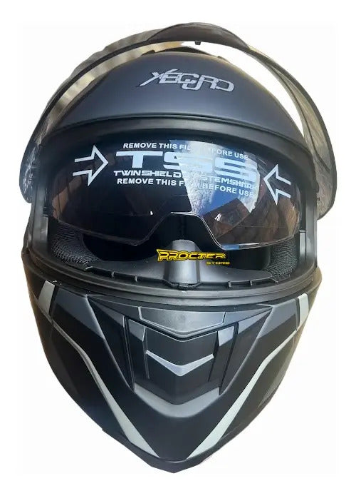 Casco Integral Moto Xecuro 701 Con Gafas Visor De Color