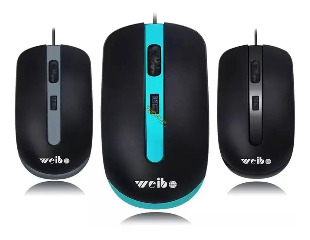 Mouse Weibo Colores Con Cable Usb 1600dpi Alambrico