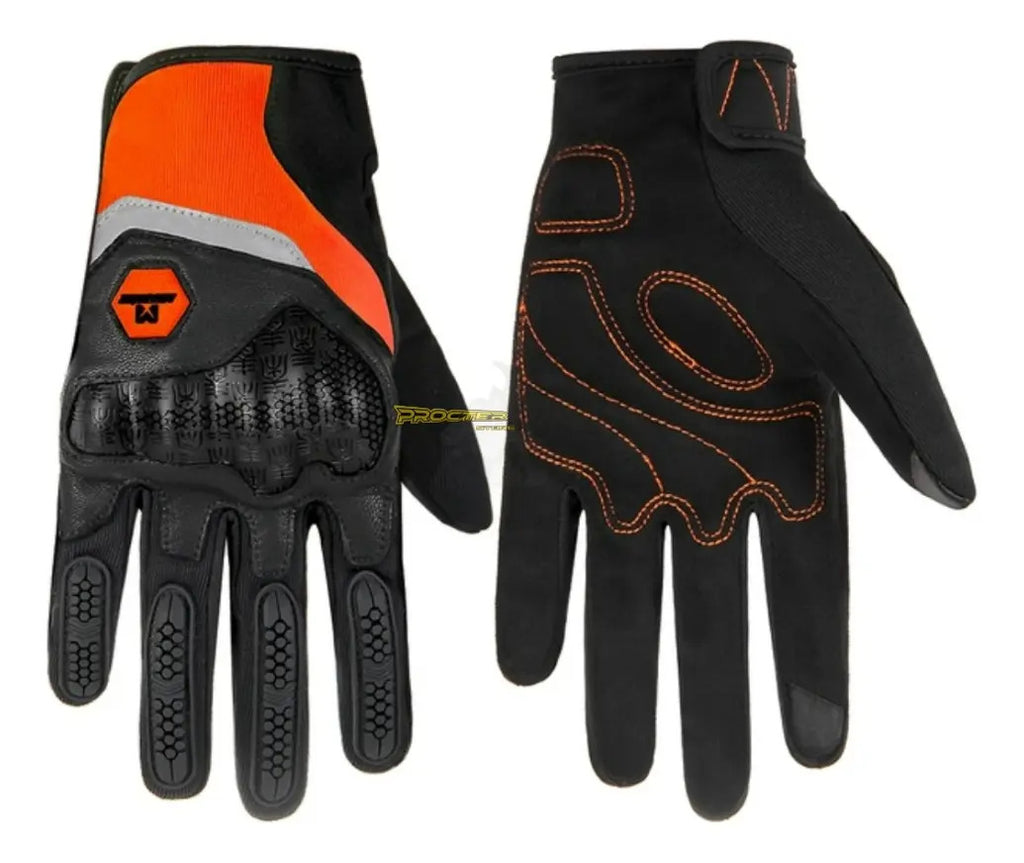 Guantes Para Moto Protección Cuero Y Microfibra Masontex