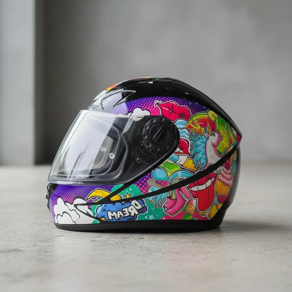 Casco Integral Para Niños Cerrado Kart Bicicleta Deportes