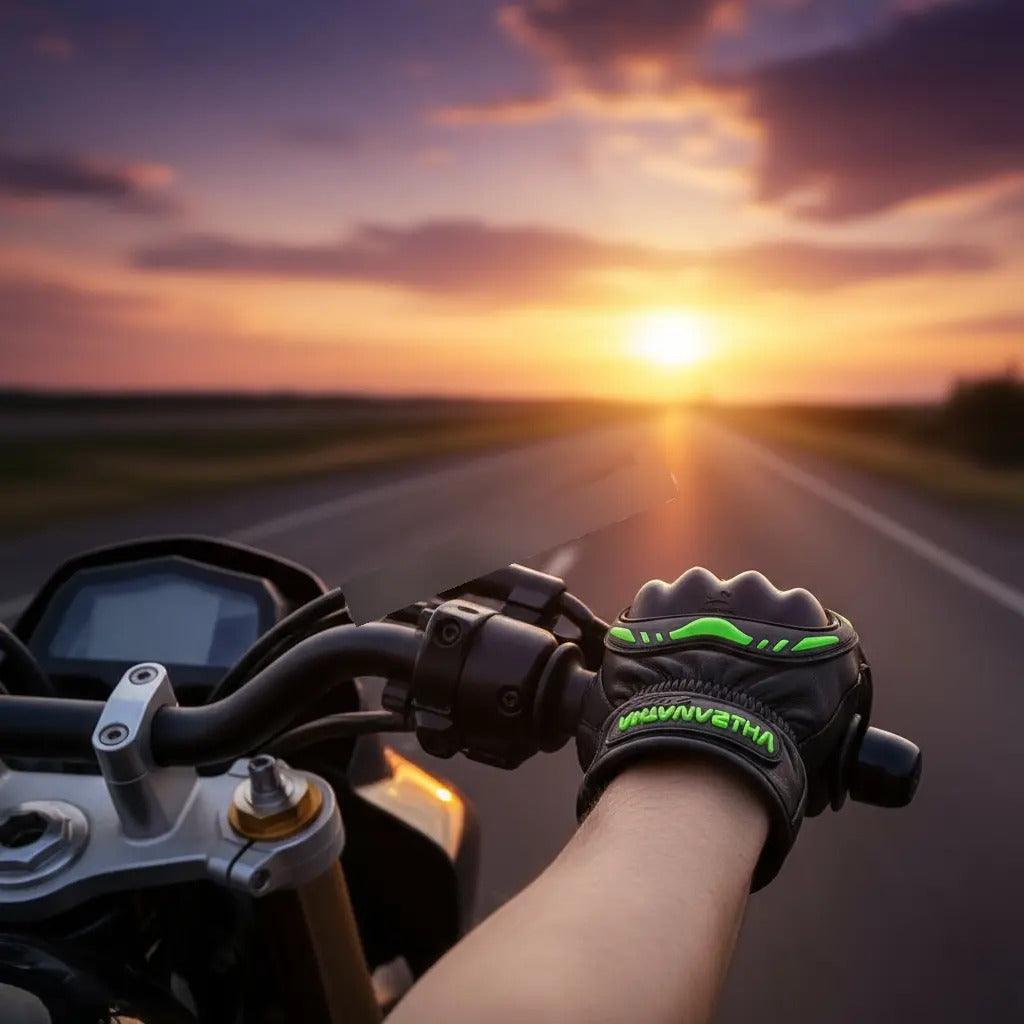 Guantes 100% Cuero Para Moto Con Protecciones Y Térmicos