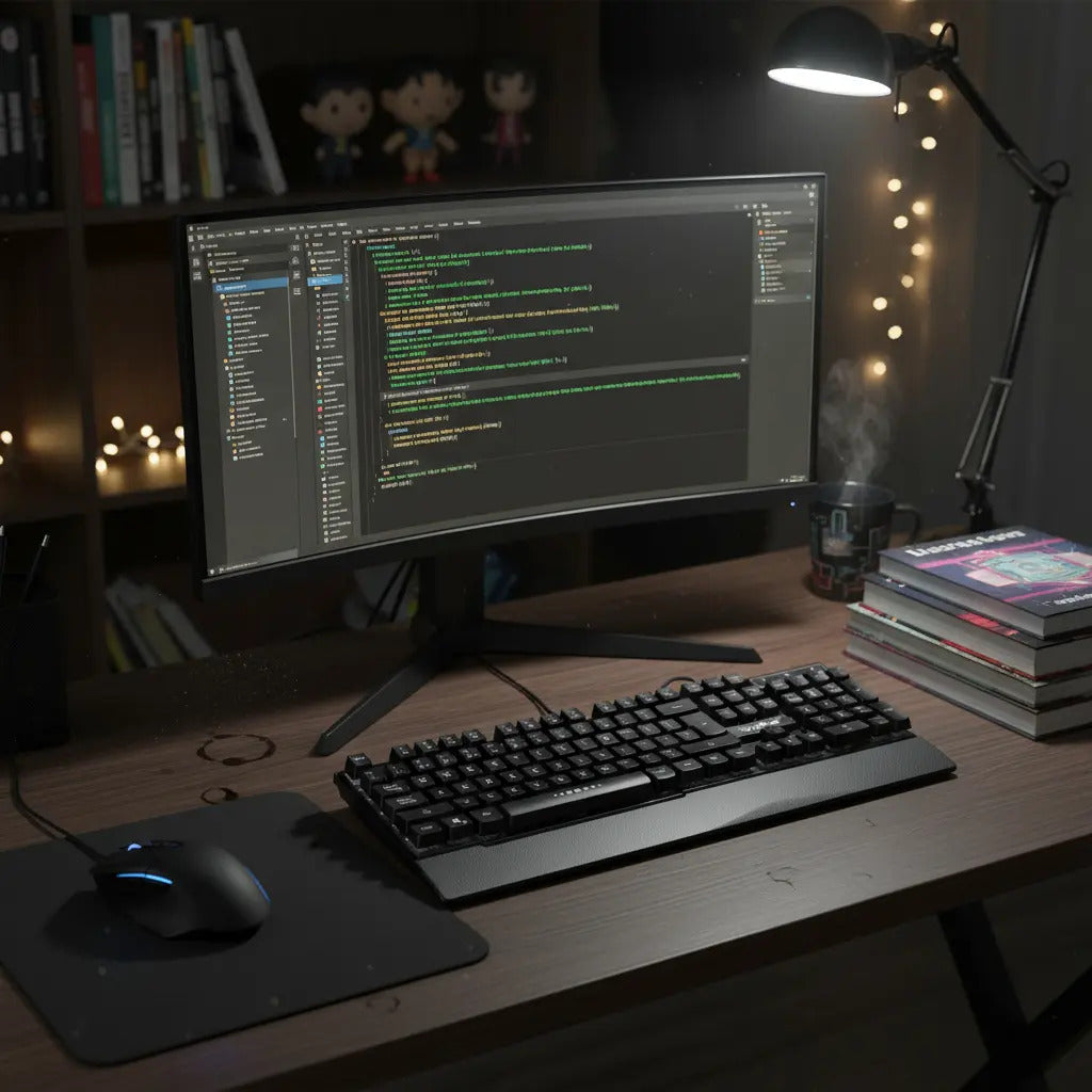 Teclado Gamer Weibo Wb-100 Qwerty Color Negro Con Luz Rgb