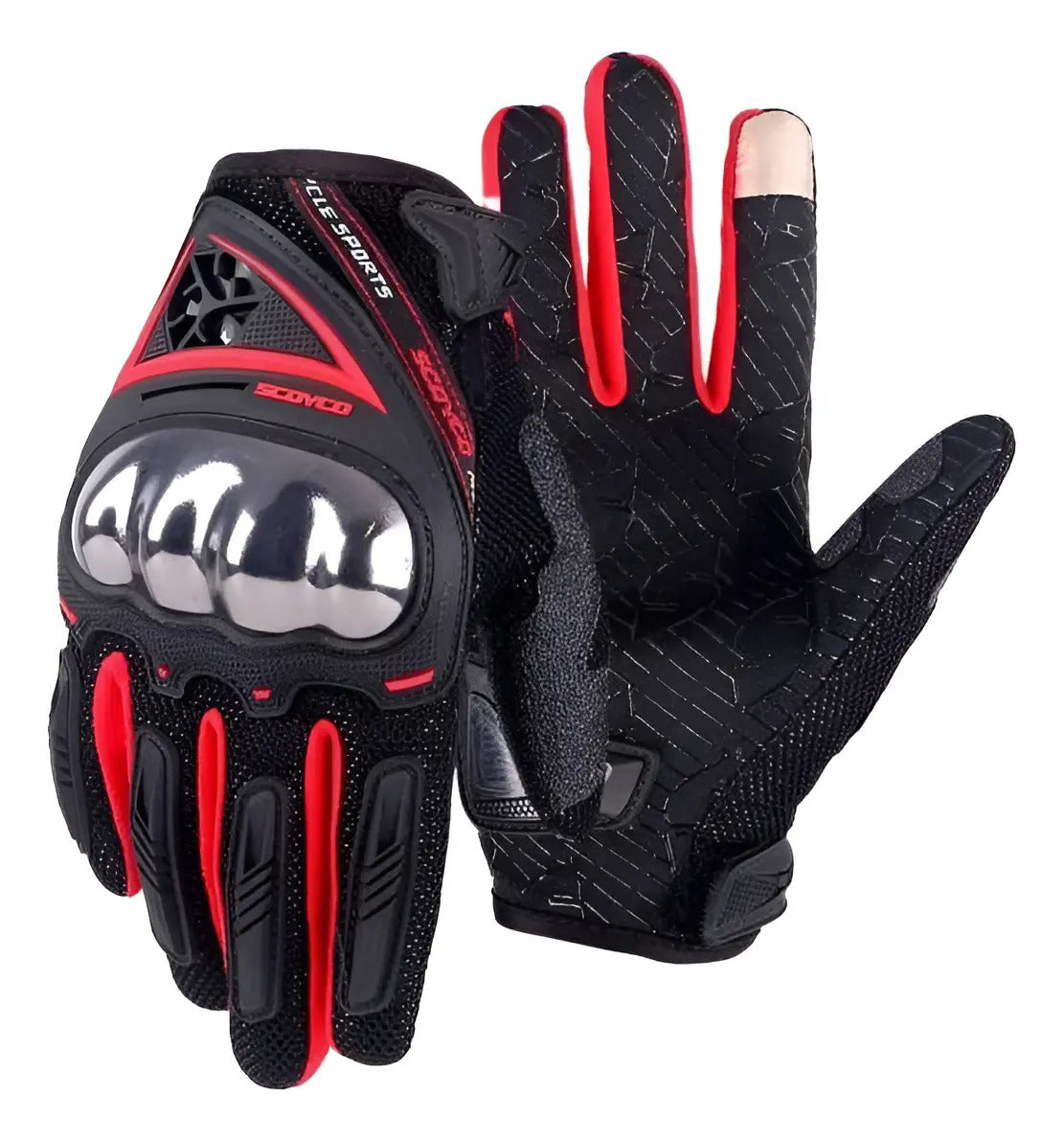 Guantes Para Moto Proteccion Metalizada Scoyco Mc44 Tactiles