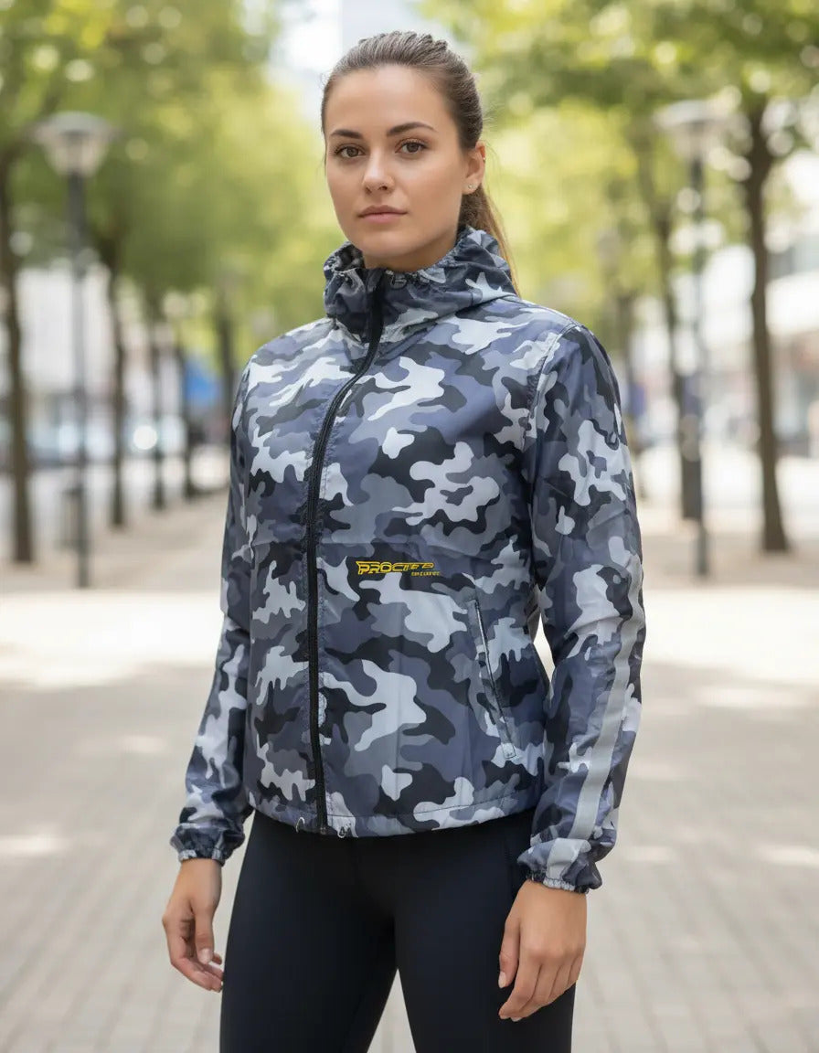 Chaqueta Camuflada Rompevientos Moto Bicicleta Reflectiva
