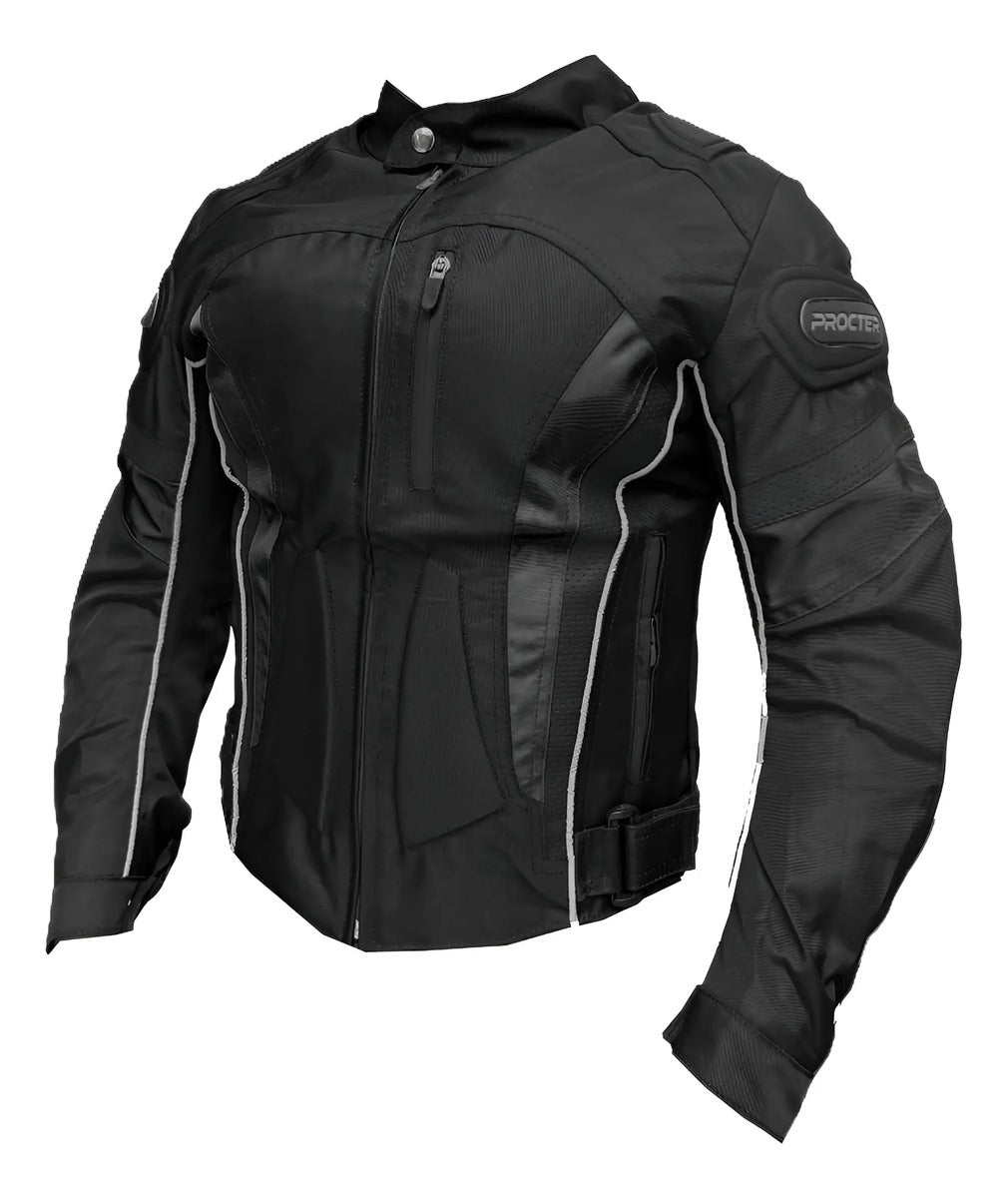 Chaqueta Con Protecciones Y Reflectiva Lona Mujer Moto Dama