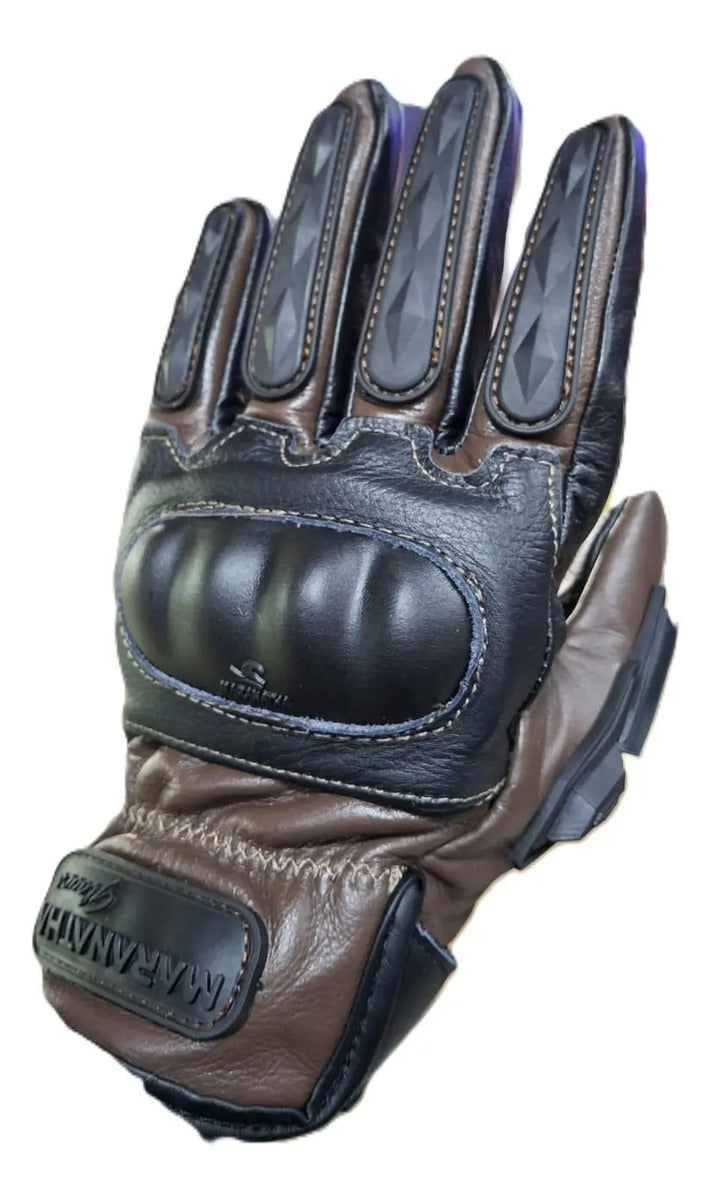 Guantes 100% Cuero Para Moto Con Protecciones Y Térmicos