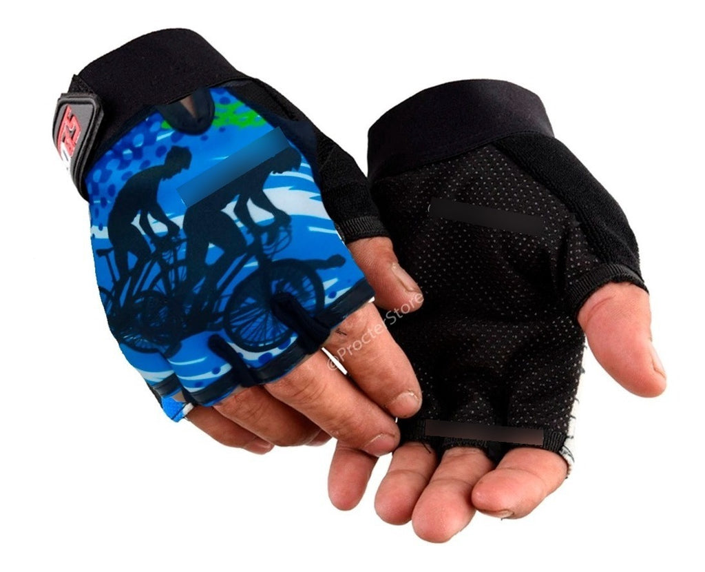 Guantes Cortos Medio Dedo Palma Antideslizante Ciclismo