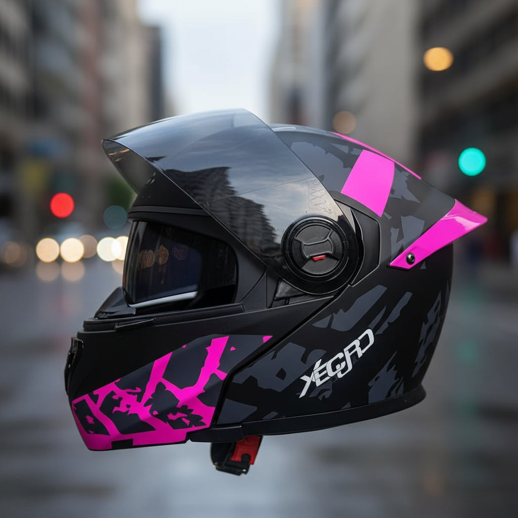 Casco Abatible Certificado Mujer Hombre Xecuro Doble Visor