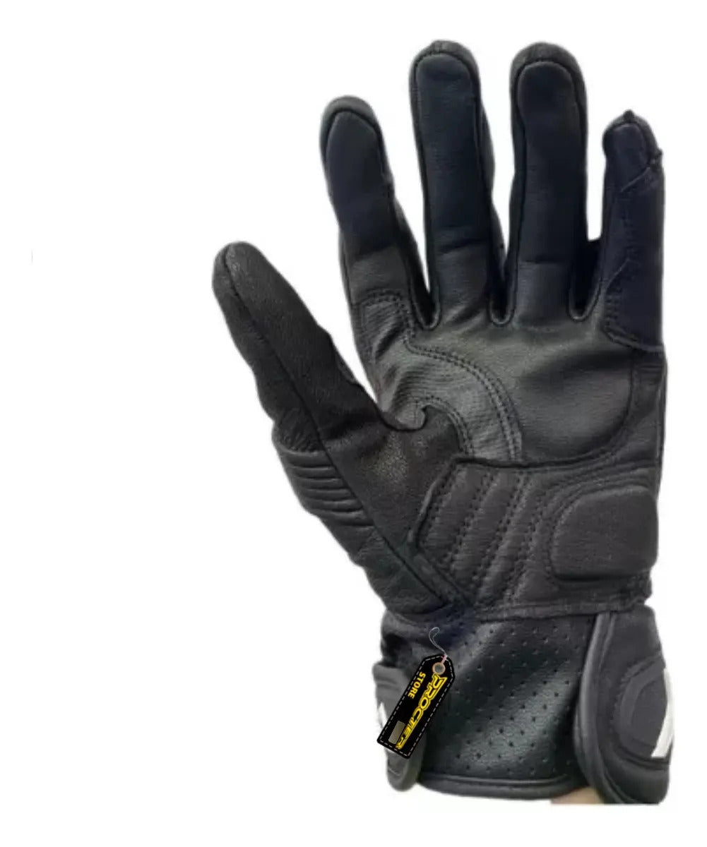 Guantes Cuero Deportivos Caña Media Para Motociclistas