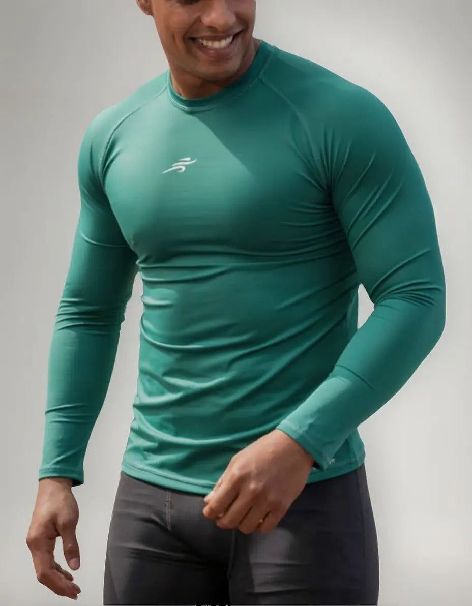Buzo Deportivo Camiseta Larga Slim Fit Gym Lycra Fria Uv
