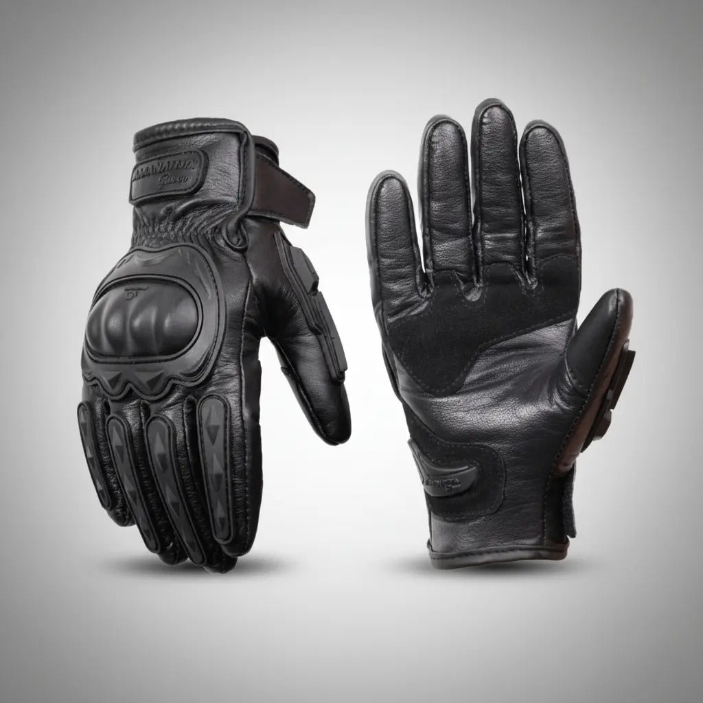 Guantes 100% Cuero Para Moto Con Protecciones Y Térmicos