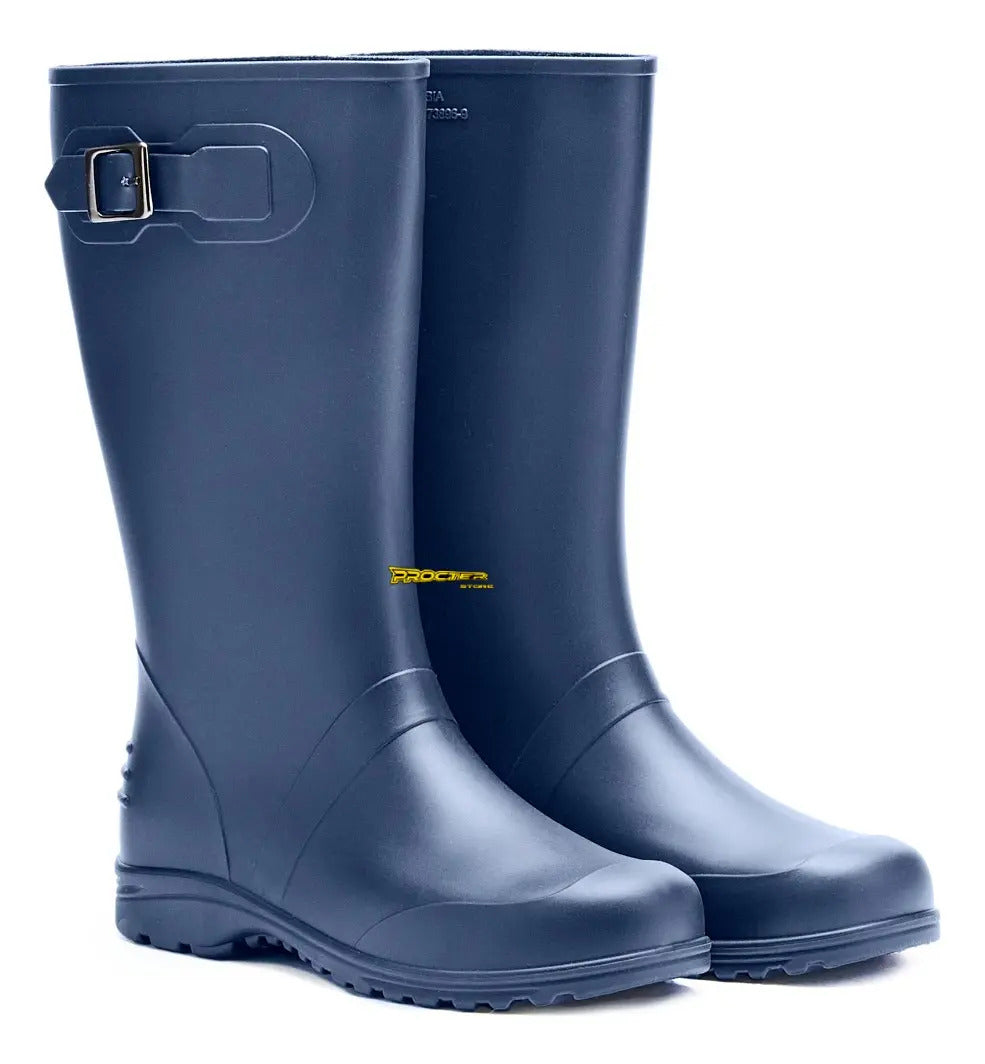 Botas Dama Para La Lluvia Hebilla Caucho Impermeables