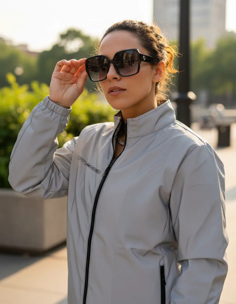 Chaqueta Reflectiva Liviana Cómoda Con Capota