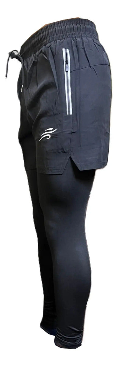 Pantaloneta Con Licra Larga Running Hombre Deportiva