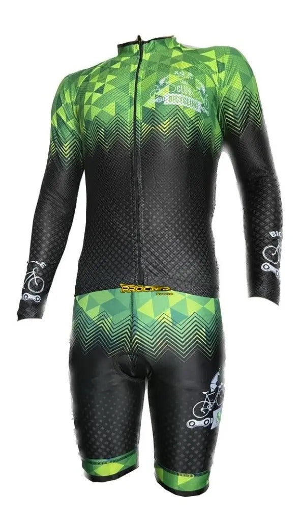 Uniforme De Ciclismo Conjunto Tirantes Badana Manga Larga