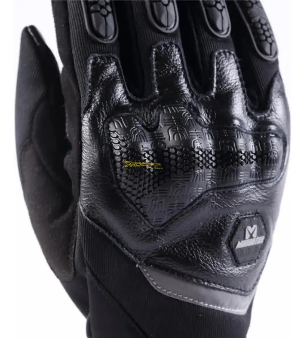 Guantes Para Moto Protección Cuero Y Microfibra Masontex