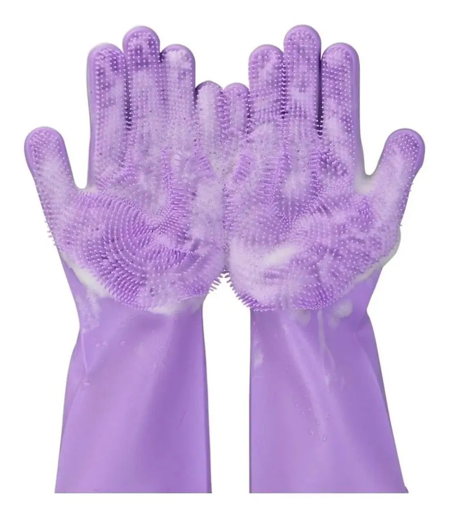 Guantes Silicona Cepillo Loza