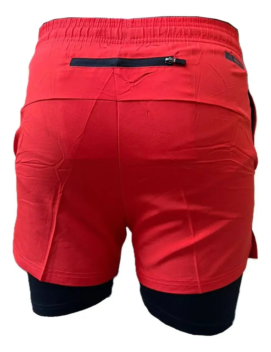 Pantaloneta Running Hombre Con Licra Interna Fit