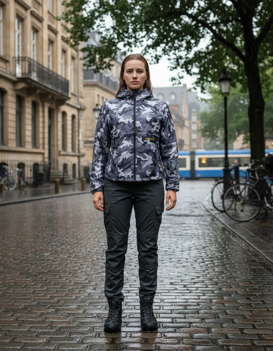 Chaqueta Camuflada Rompevientos Moto Bicicleta Reflectiva