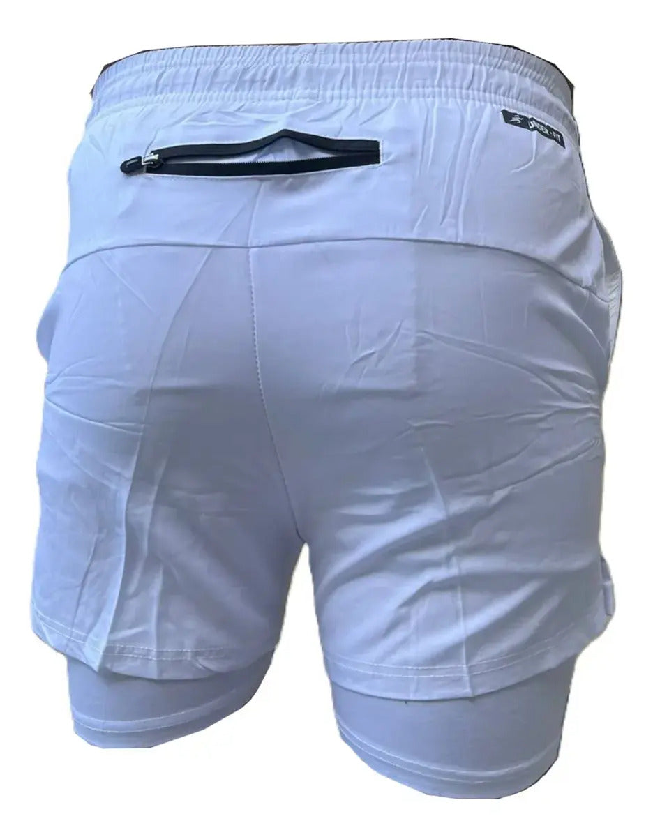 Pantaloneta Running Hombre Con Licra Interna Fit