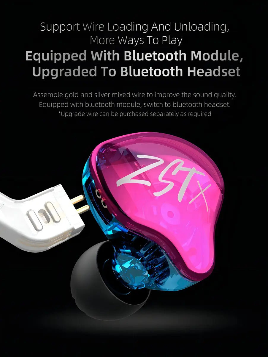 Auriculares In-ear Gamer Inalámbricos Kz Zst X Con Microfono