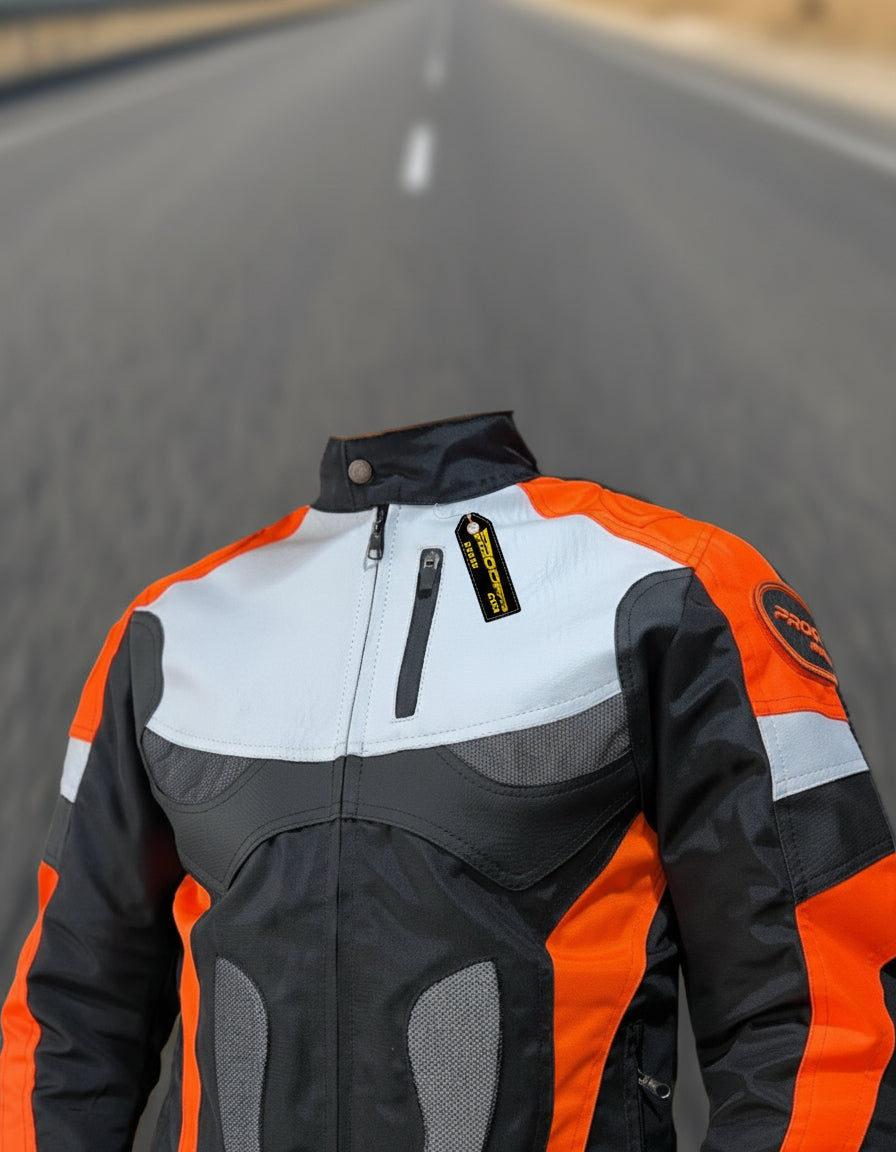 Chaqueta Protecciones Y Reflectiva Lona Cuerotex Moto Envío