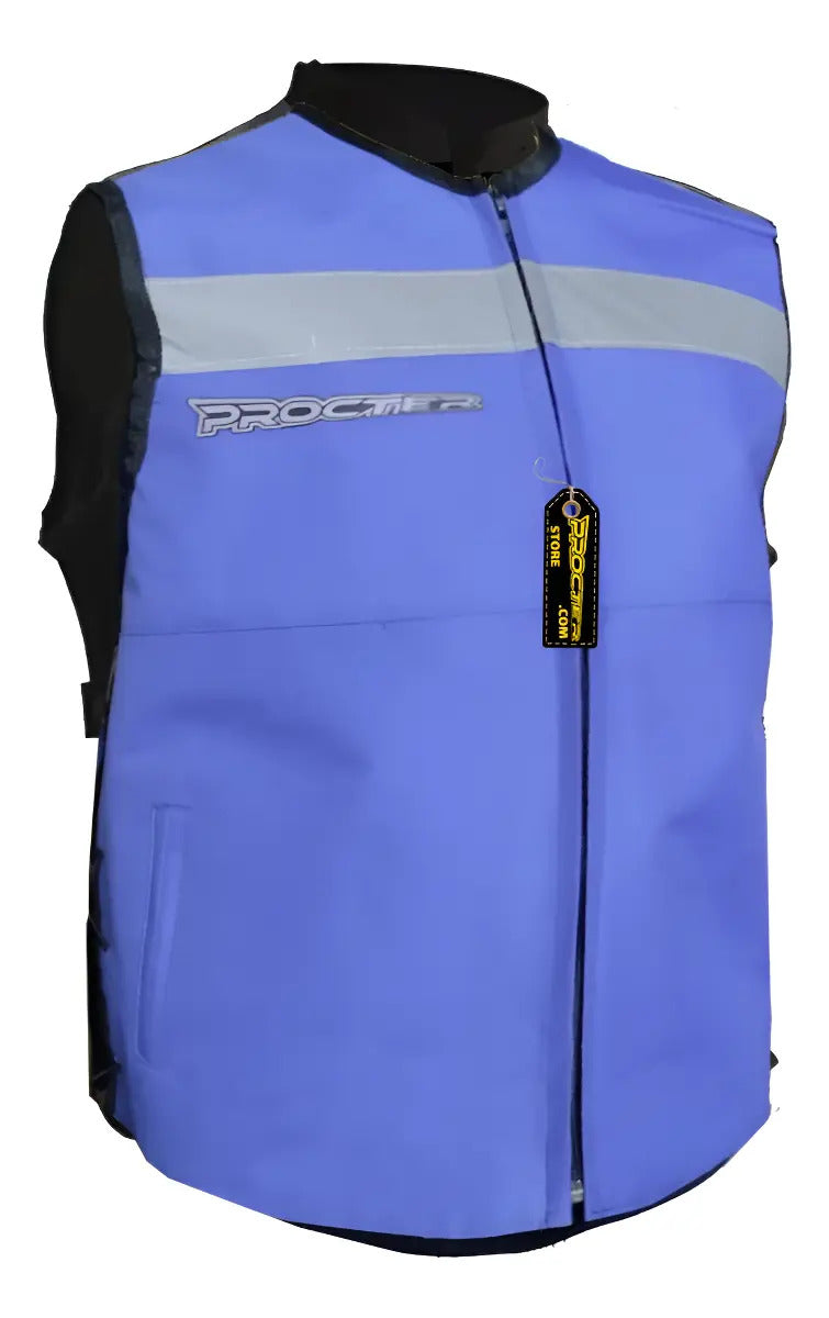 Chaleco Para Moto Reflectivo En Lona Con Bolsillos