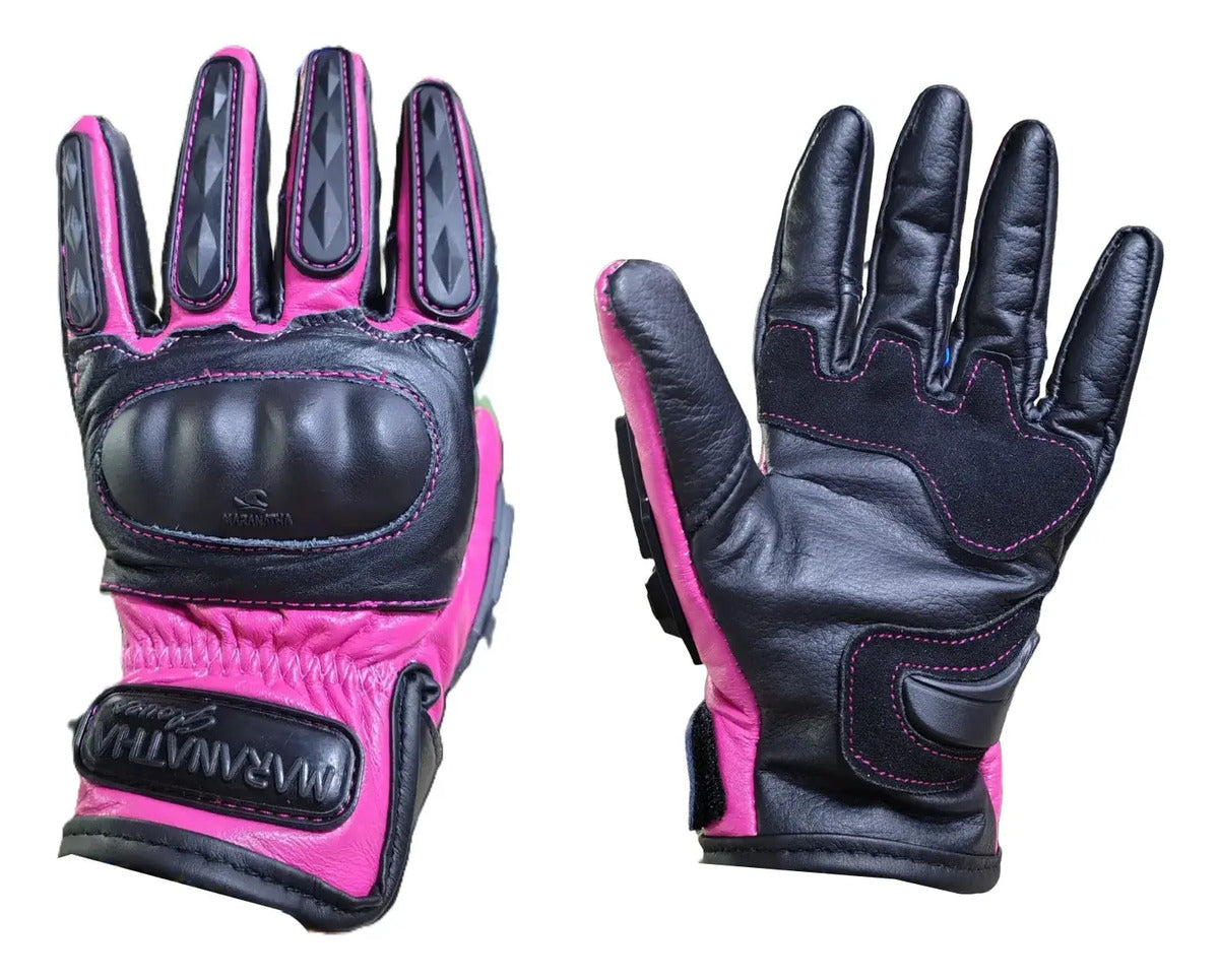 Guantes 100% Cuero Para Moto Con Protecciones Y Térmicos