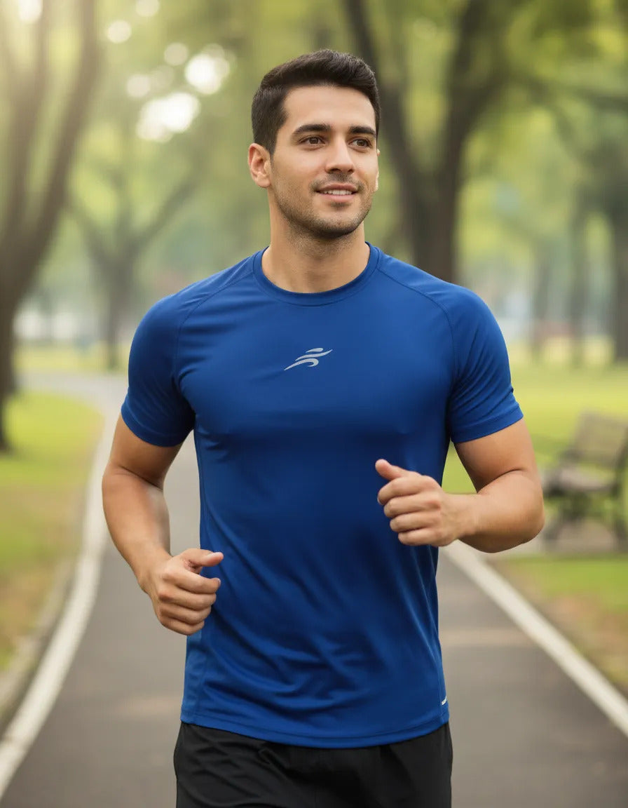 Camiseta Deportiva Slim Fit Manga Corta Gym Lycra Fria Uv