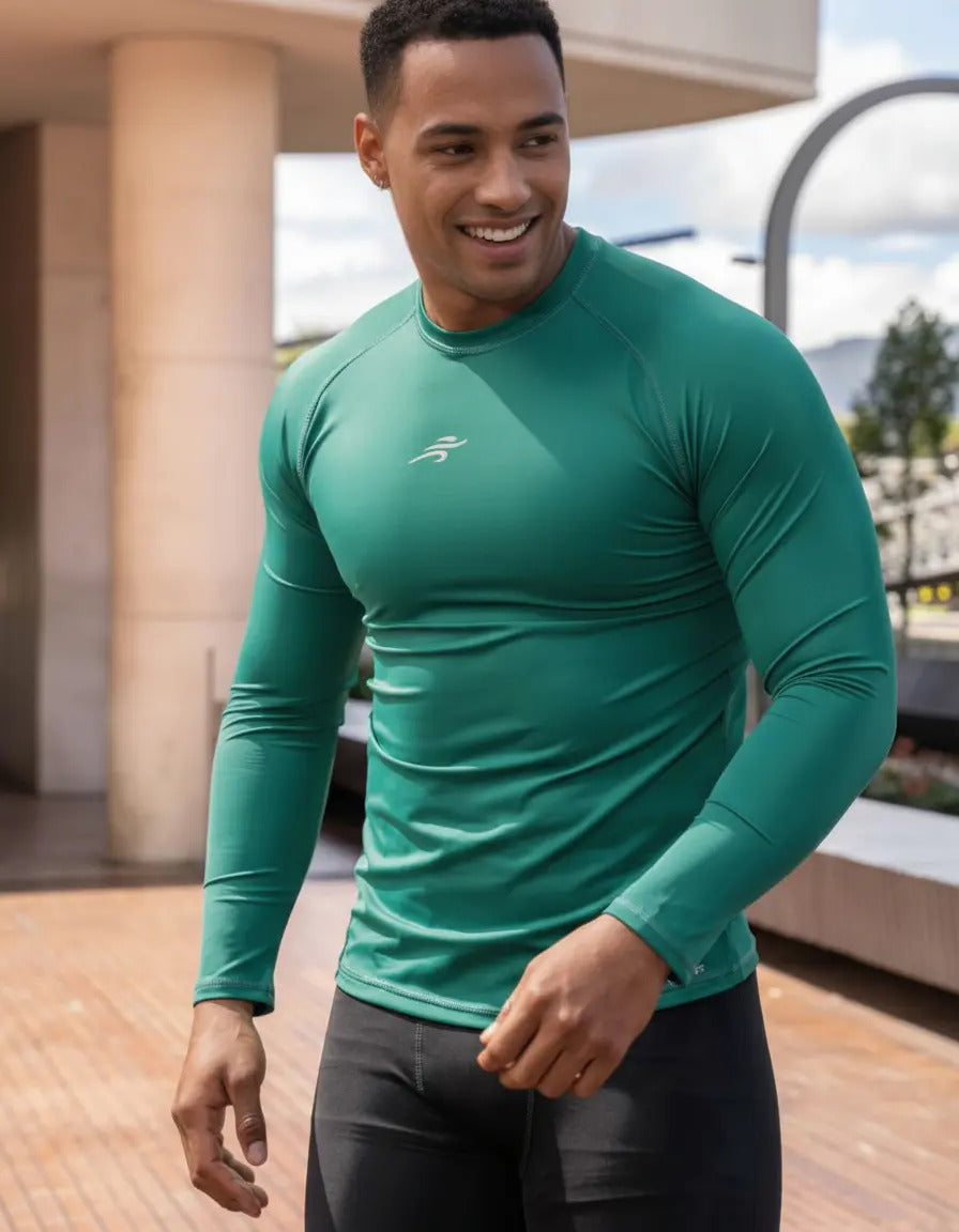 Buzo Deportivo Camiseta Larga Slim Fit Gym Lycra Fria Uv