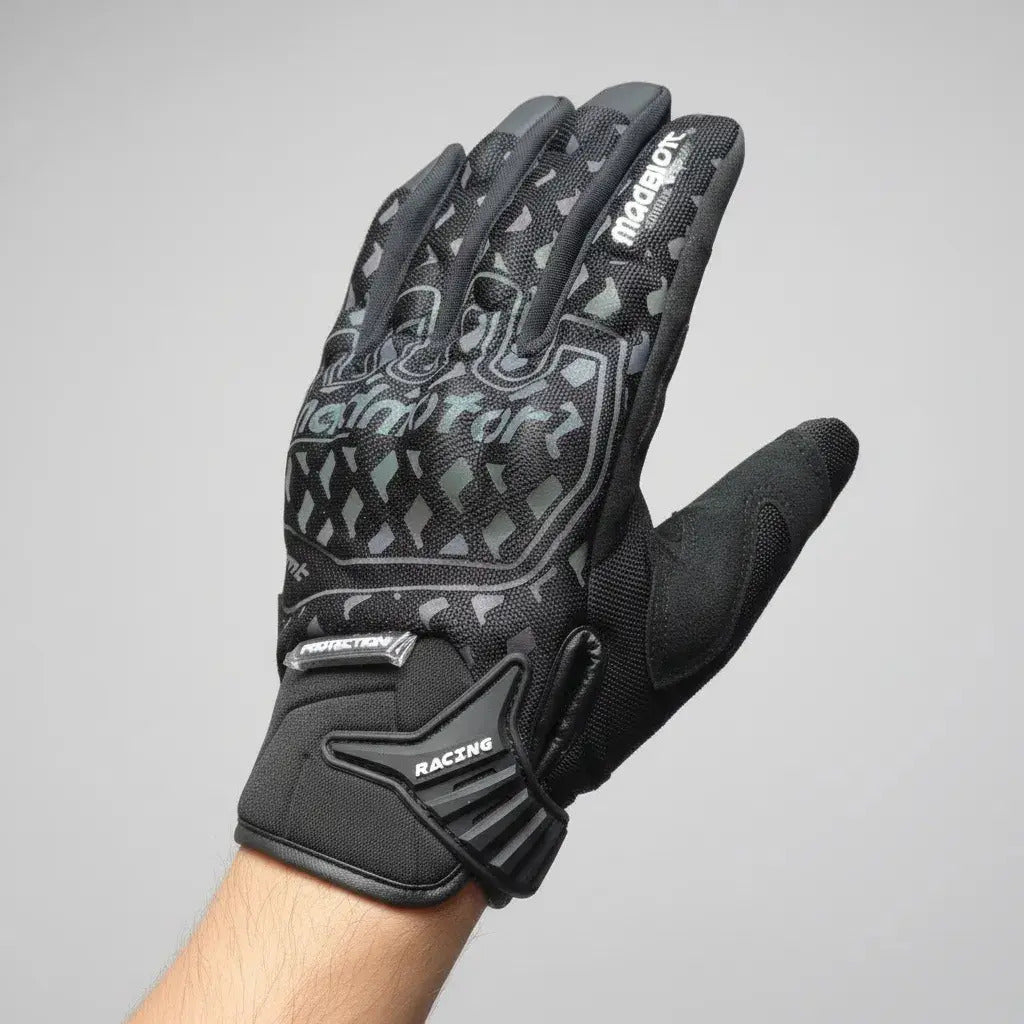 Guantes Madmotor Mt-40 Reflectivos Y Protección En Nudillos