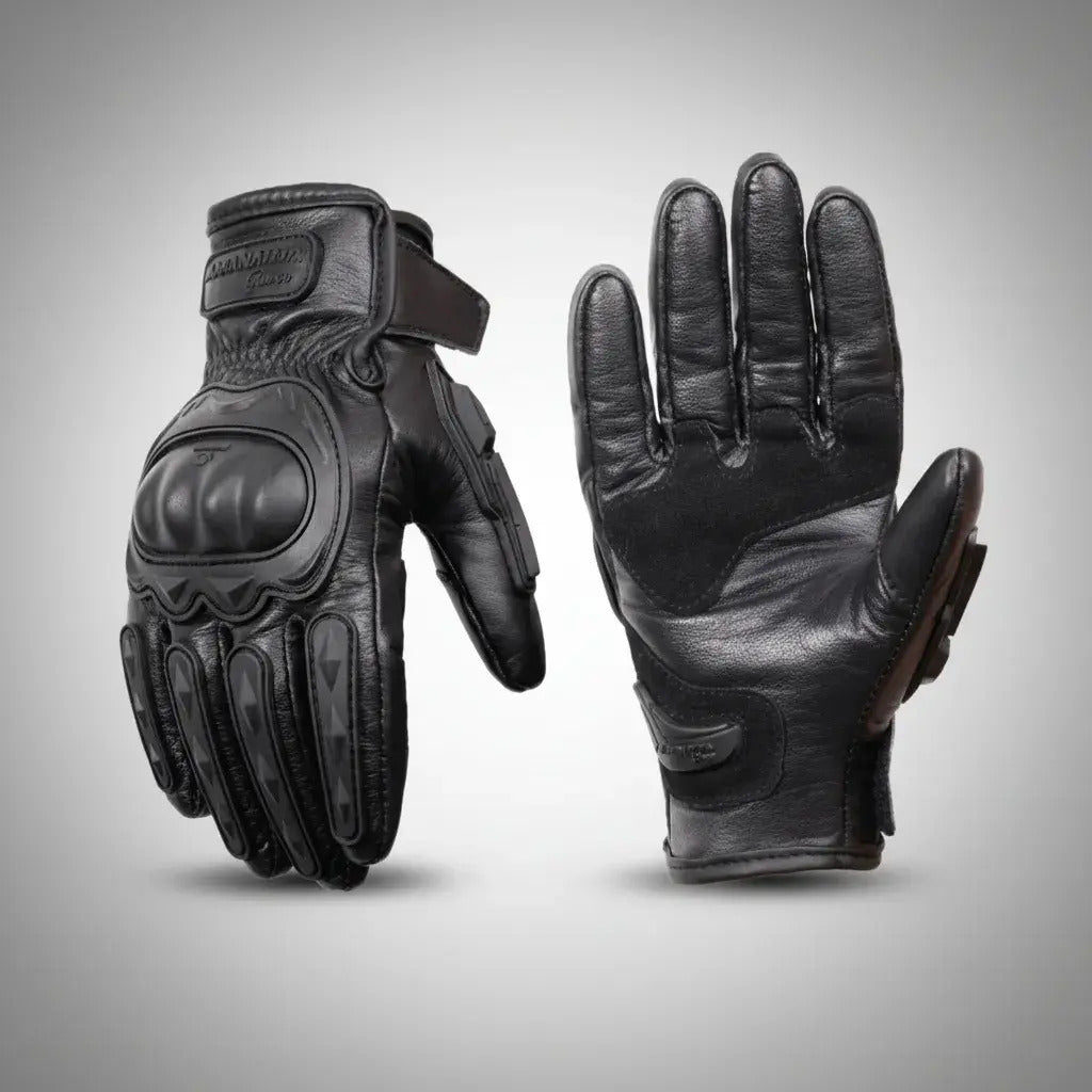 Guantes 100% Cuero Para Moto Con Protecciones Y Térmicos