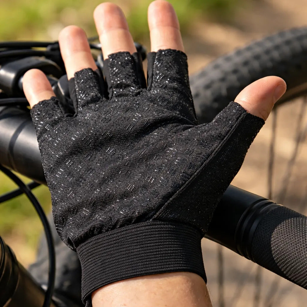 Guantes Cortos Medio Dedo Palma Antideslizante Ciclismo