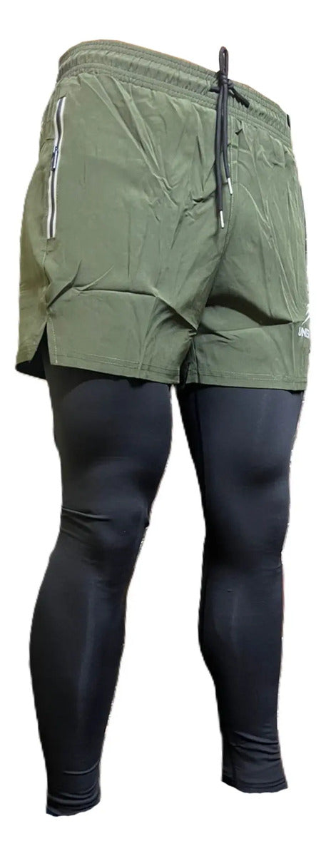 Pantaloneta Con Licra Larga Running Hombre Deportiva