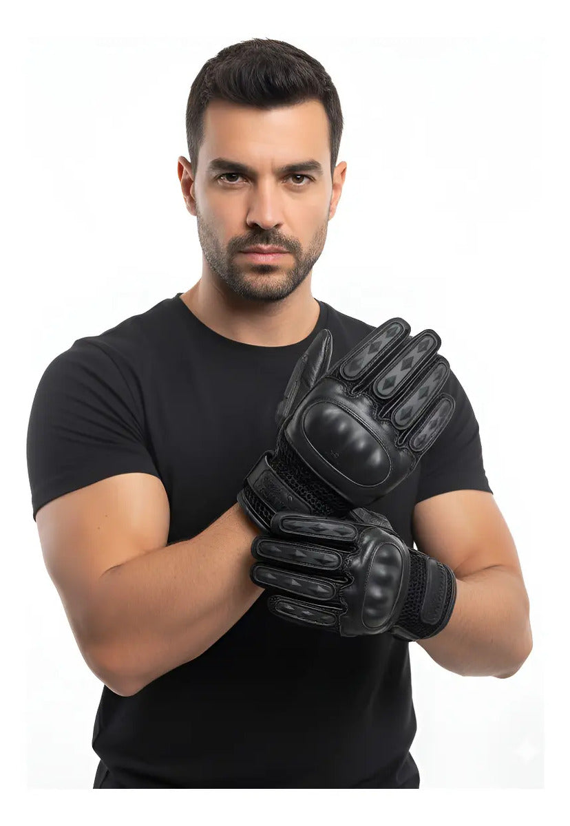 Guantes En Cuero Y Malla De Verano Para Motociclistas