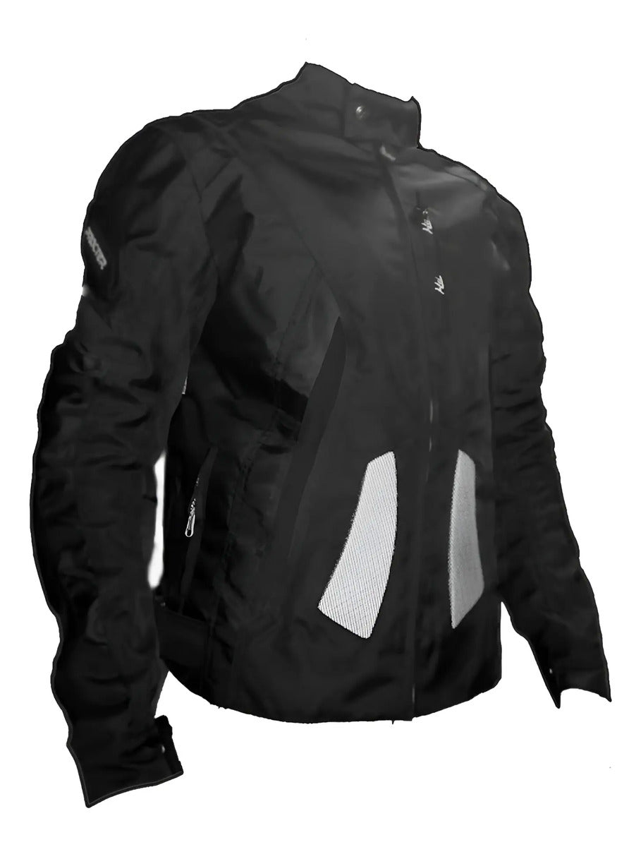 Chaqueta Protecciones Y Reflectiva Lona Cuerotex Moto Envío