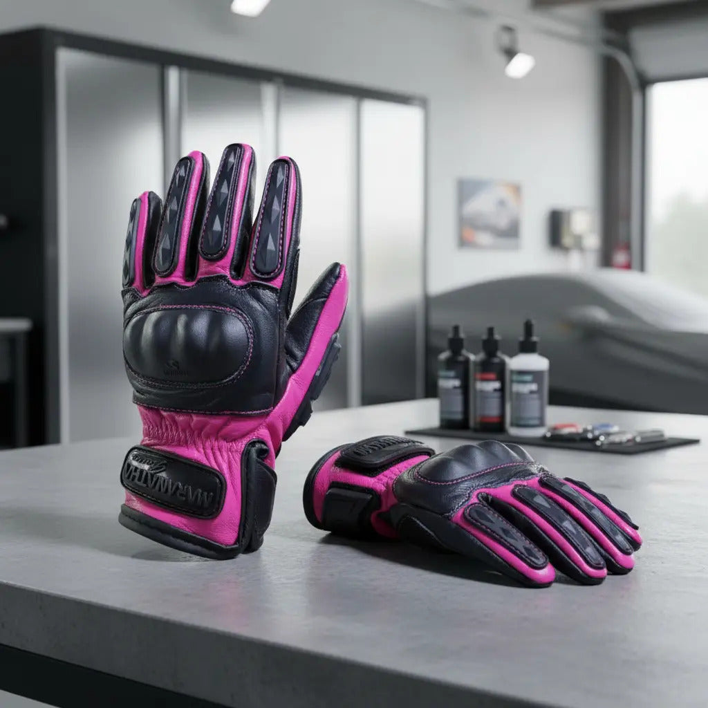 Guantes 100% Cuero Para Moto Con Protecciones Y Térmicos
