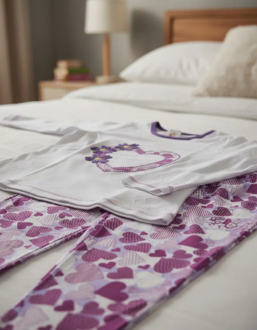 Pijamas Niña Algodón Con Dibujos En Relieve Tallas 6-12