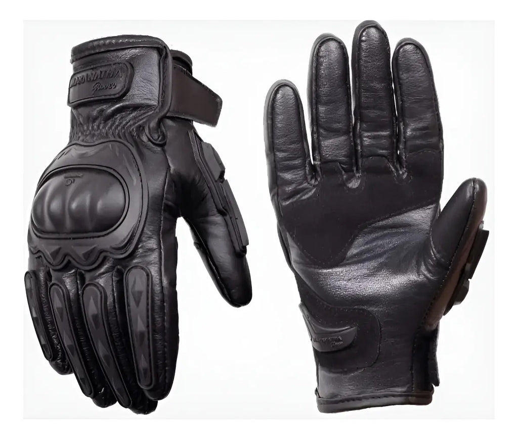 Guantes 100% Cuero Para Moto Con Protecciones Y Térmicos