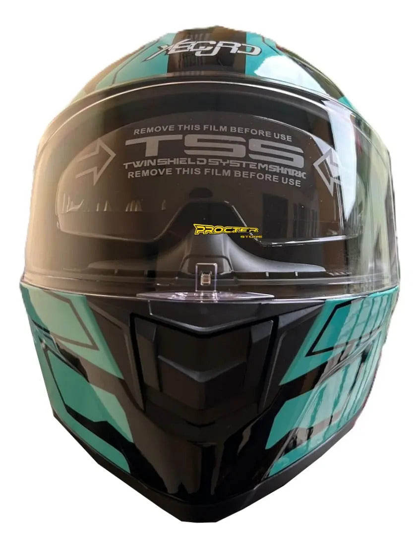 Casco Integral Moto Xecuro Doble Visor Certificado Gafas