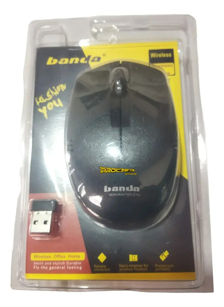 Mouse Inalámbrico Compacto Banda 71w Negro