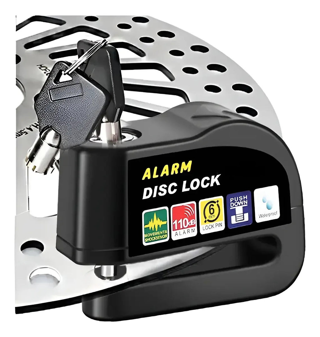 Candado De Alarma Impermeable Para Moto Con Freno De Disco