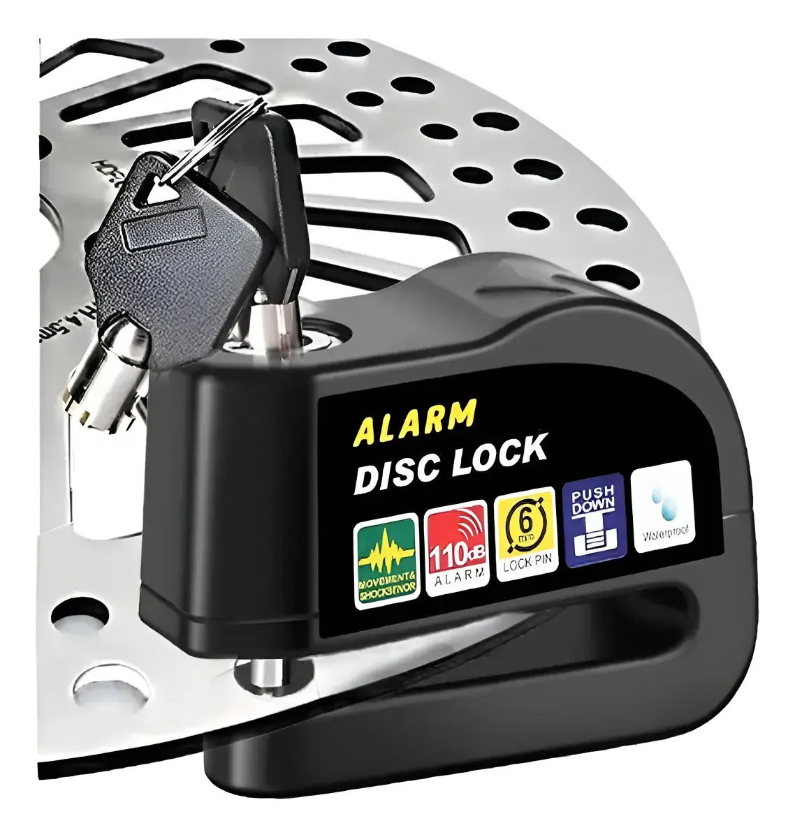 Candado De Alarma Impermeable Para Moto Con Freno De Disco
